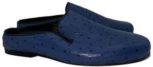 Carlos Santana Achilles Mules Blue Ostrich Embossed Leather Men's 8D Pre-Owned